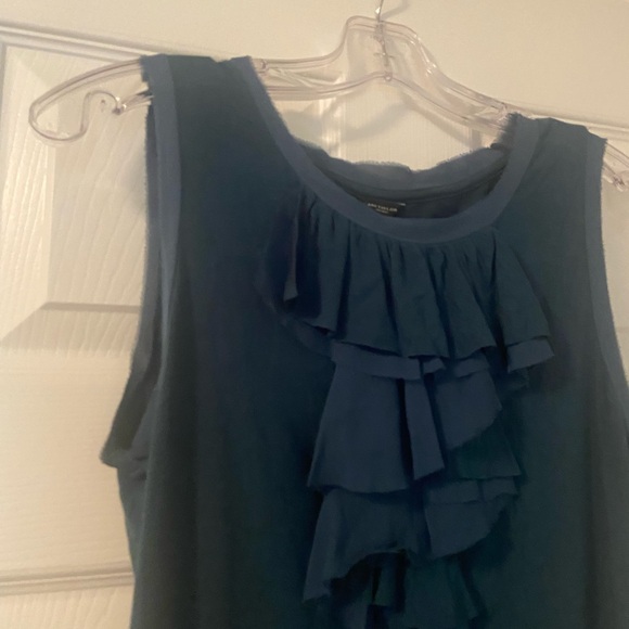 NWT Ann Taylor Navy Ruffle Blouse size medium - Picture 3 of 11
